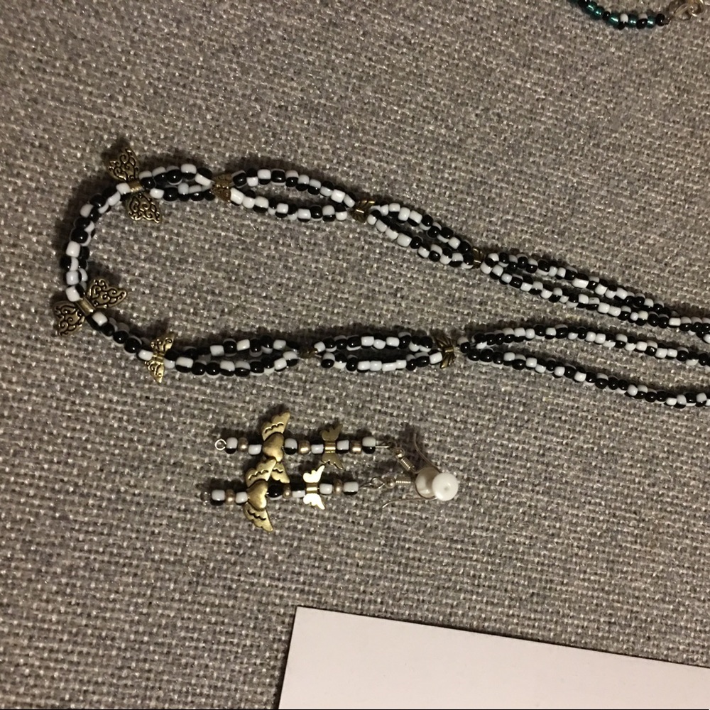 Wings earring and necklace homemade